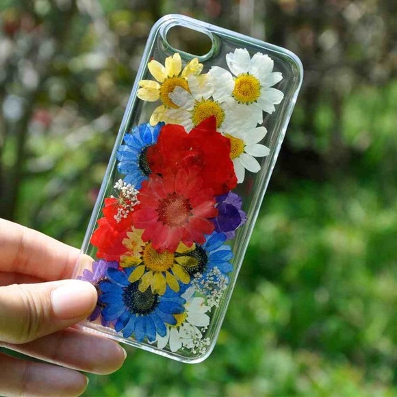 Beautiful Hand Pressed Multi Color Flower iPhone Case - Picture 7 of 7